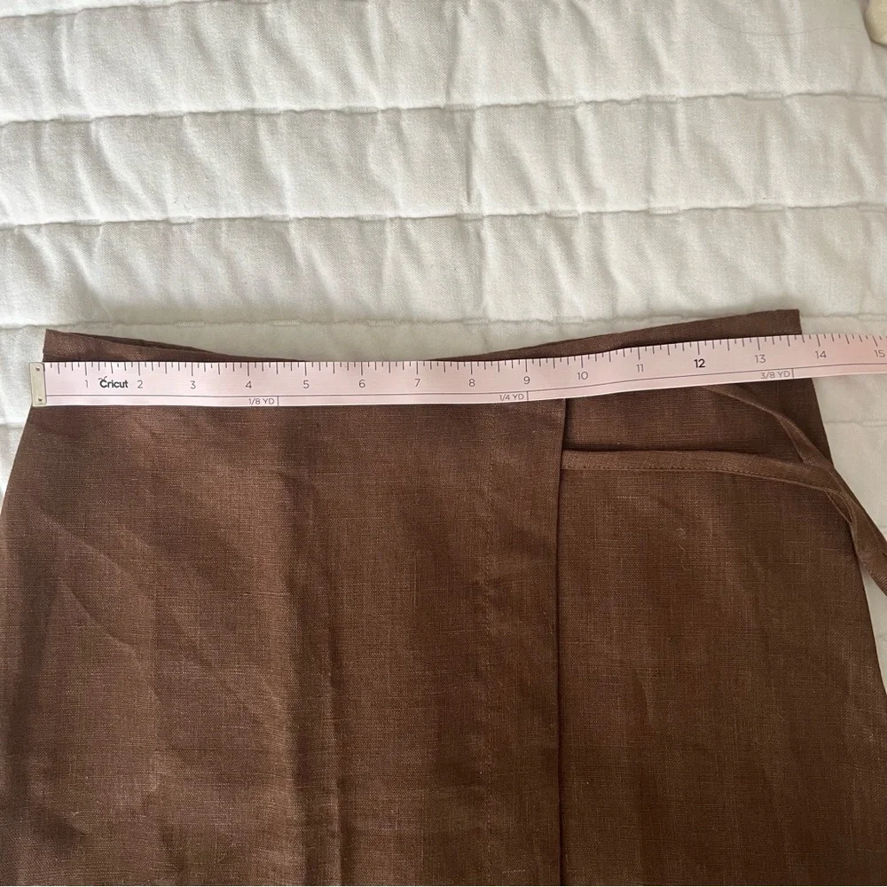Zulu and Zephyr Chocolate Linen Wrap Skirt sz.US 4 Runs Small - Picture 12 of 12
